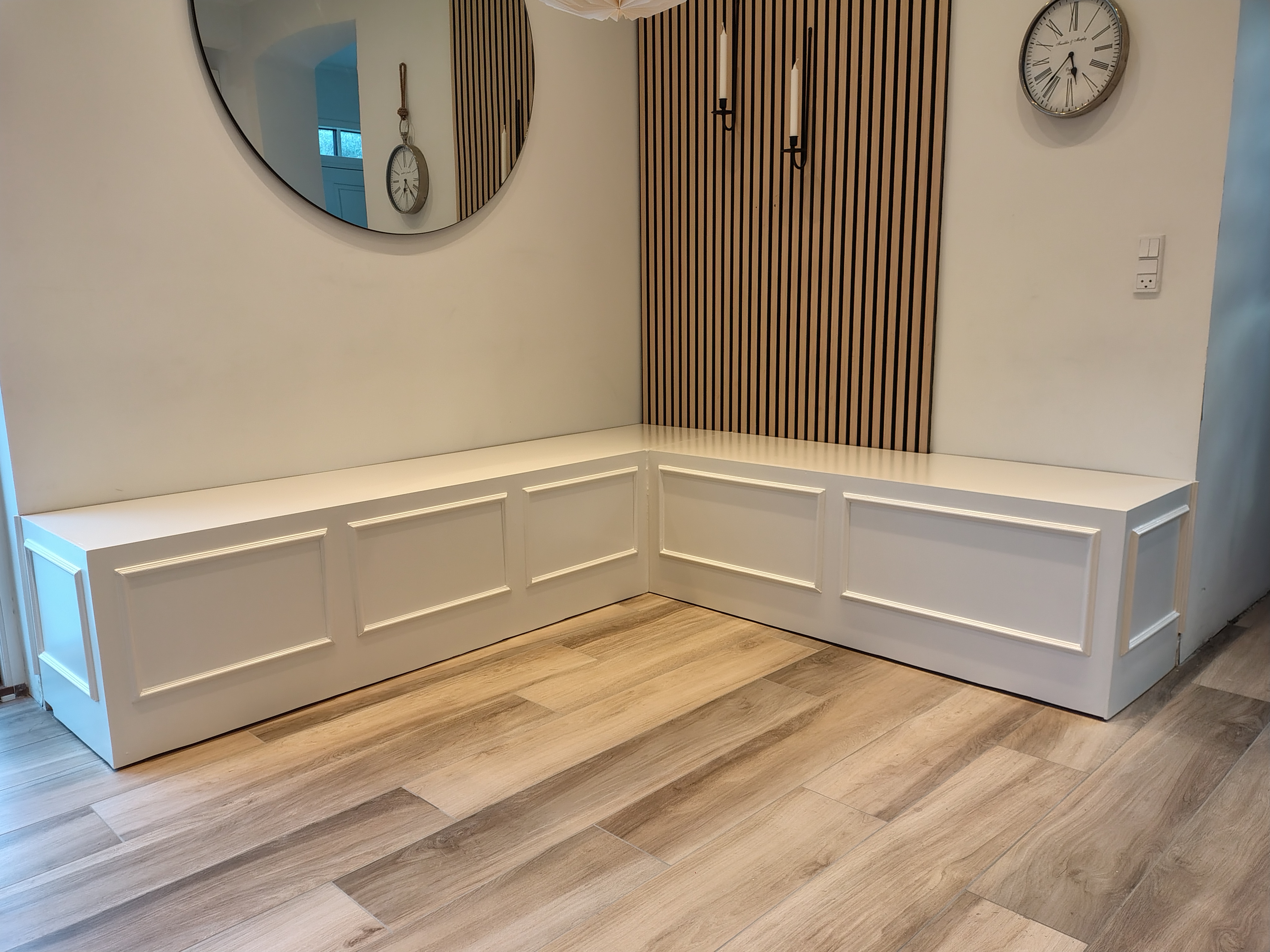 DIY indbygget hjørnebænk i moderne nordisk stil - Billede 2